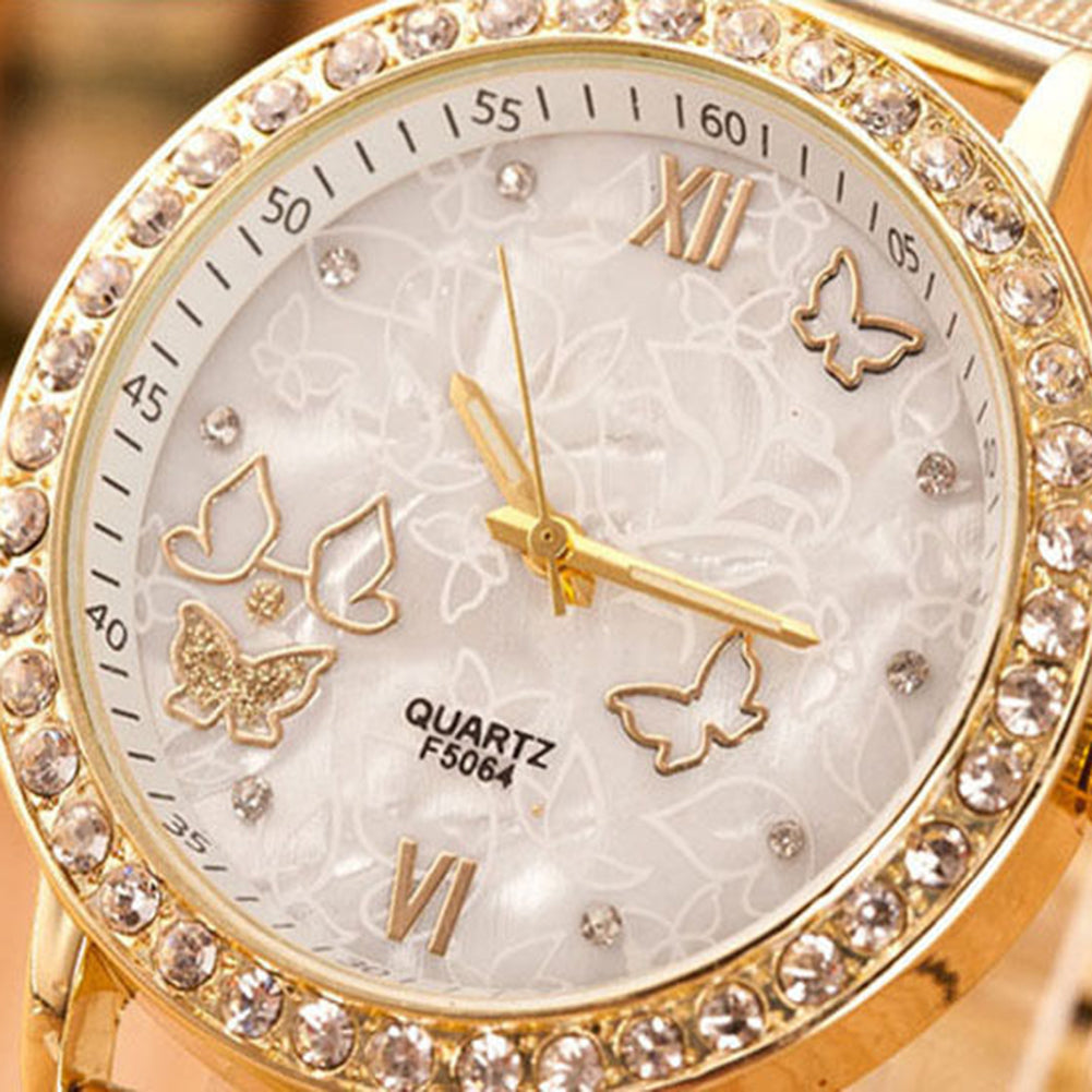 Ladies Watch Roman Numerals and Diamonds British Watch - Amazhona 