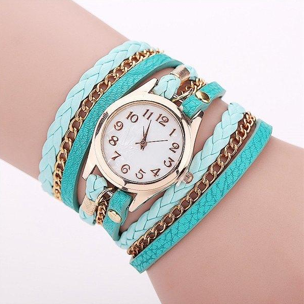 PU leather winding bracelet watch rope table - Amazhona 