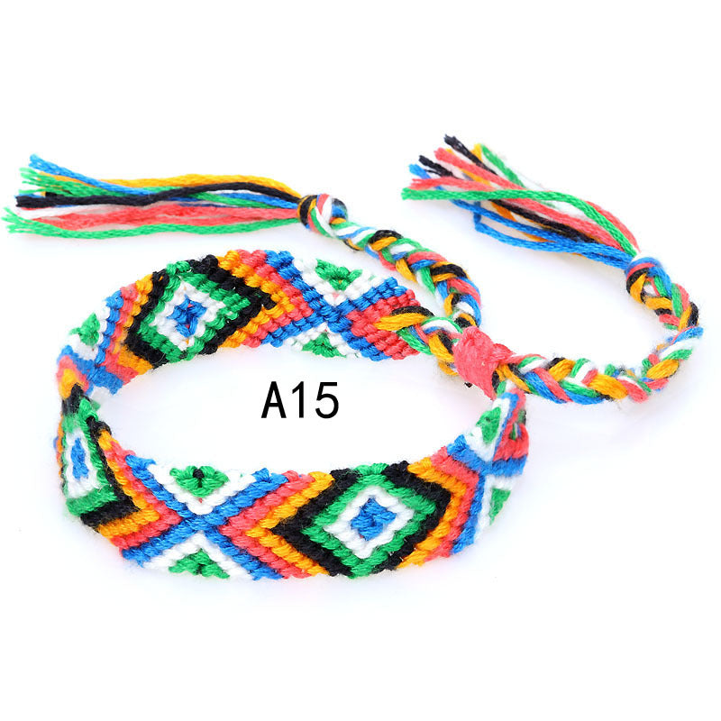 Colorful cotton hand-woven bracelet - Amazhona 