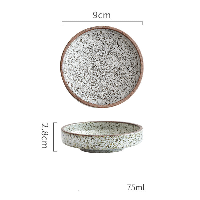 Retro Style Creative Ceramic Tableware Household Restaurant Clay Dishes Dishes Rice Bowls Sauces Dessert Dishes Flavor Dishes - Amazhona 