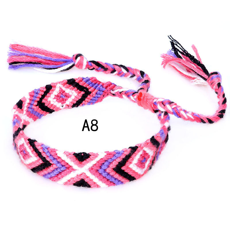 Colorful cotton hand-woven bracelet - Amazhona 