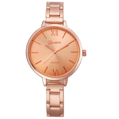 Geneva Fine Strip Steel Alloy Watch Quartz Watch Ladies Watch - Amazhona 