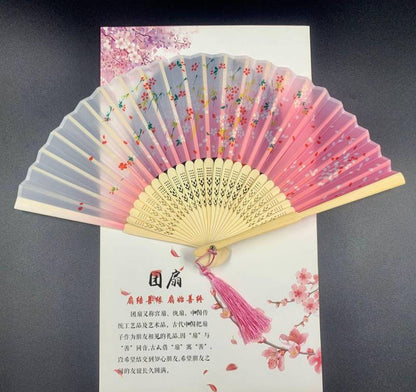 Lady's Folding Fan Ancient Style Small Folding Fan - Amazhona 