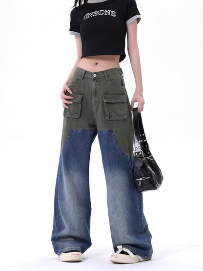 Men's And Women's Same Style American-style Distressed Heavy Industry Straight Casual Jeans Trousers