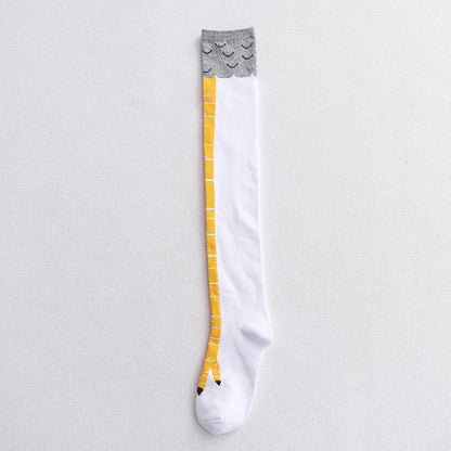 Funny Chicken Feet Socks Thin Over The Knee Long Socks - Amazhona 