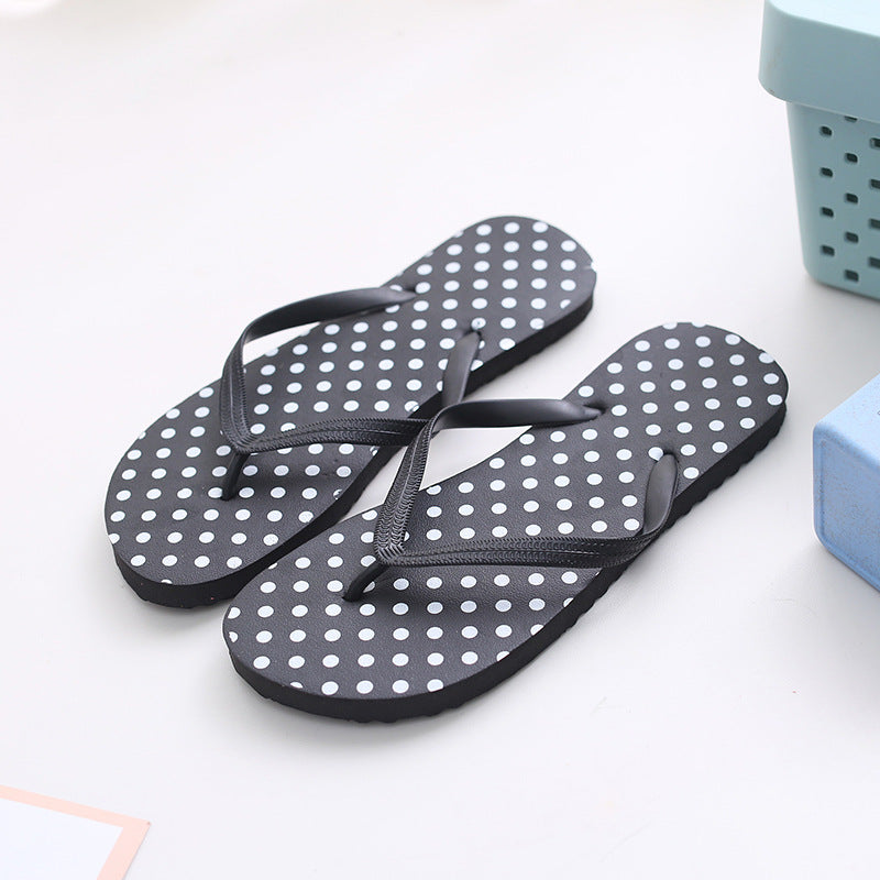 Simple Breathable Polka Dot Women's Slippers - Amazhona 