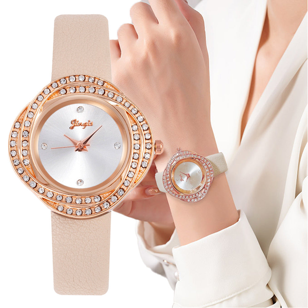 Women's Quartz Watch With Diamond Dial - Amazhona 