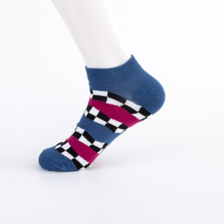 Men's Socks Trend New Geometric Series Boat Socks - Amazhona 