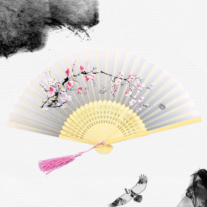 Folding Fan Bamboo Ancient Style Han Chinese Clothing Chinese Style Small Fan - Amazhona 