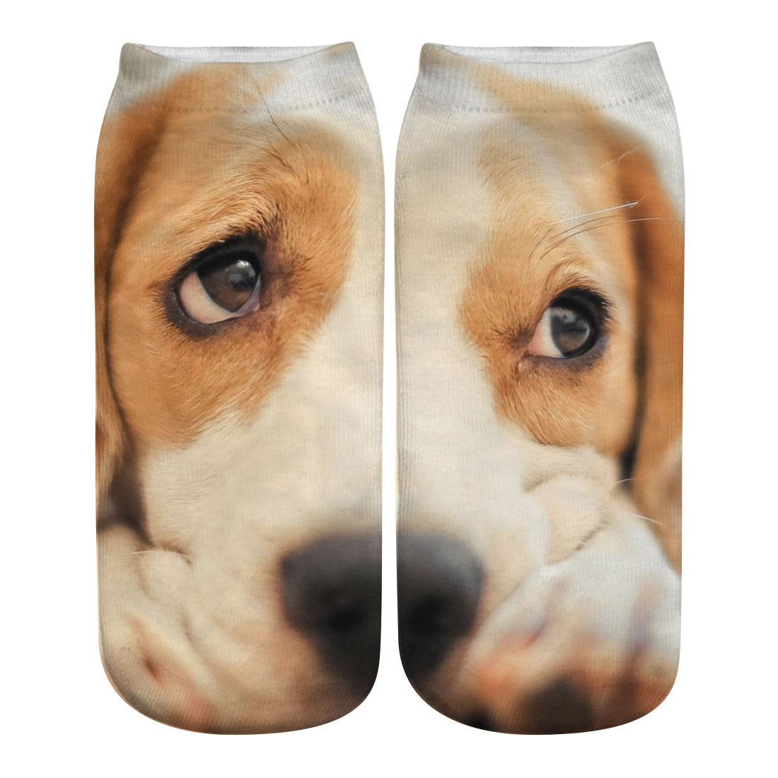 Big Face Cat 3D Printing Socks Short Tube Women's Boat - Amazhona 