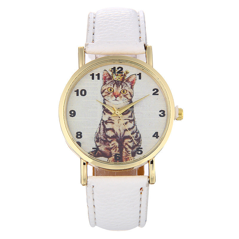 Squatting cute kitten pattern Watch - Amazhona 