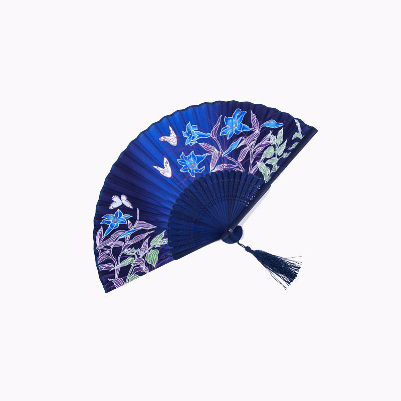 Vintage Cloth Chinese Style Dancing Folding Fan - Amazhona 