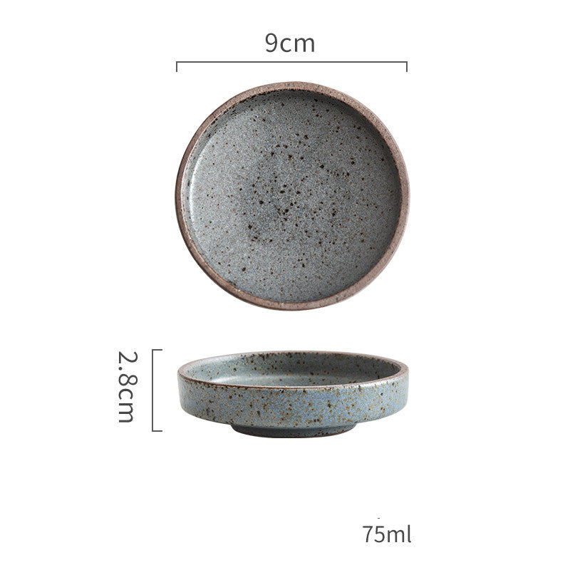 Retro Style Creative Ceramic Tableware Household Restaurant Clay Dishes Dishes Rice Bowls Sauces Dessert Dishes Flavor Dishes - Amazhona 