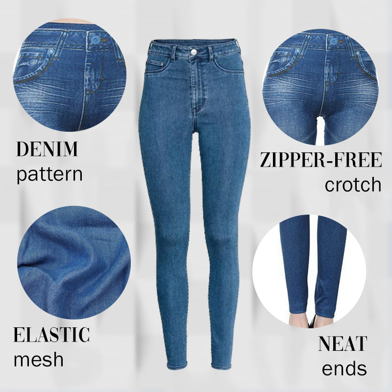 High Rise Waist Skinny Slim Fit Stretch Casual Basic Denim Pants With Faux  Pockets - Amazhona 