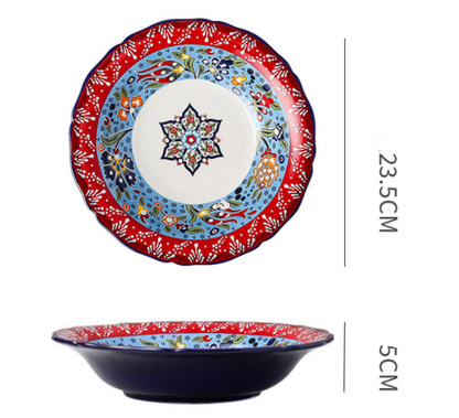 Underglaze Ceramic Tableware Bohemian Household Dishes - Amazhona 