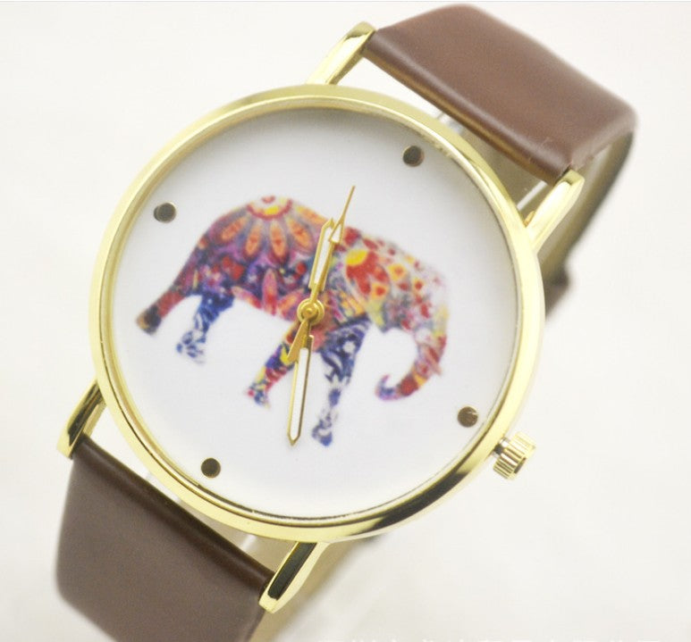 Trade new Geneva watch Geneva leisure belt elephant Geneva belt Watch - Amazhona 