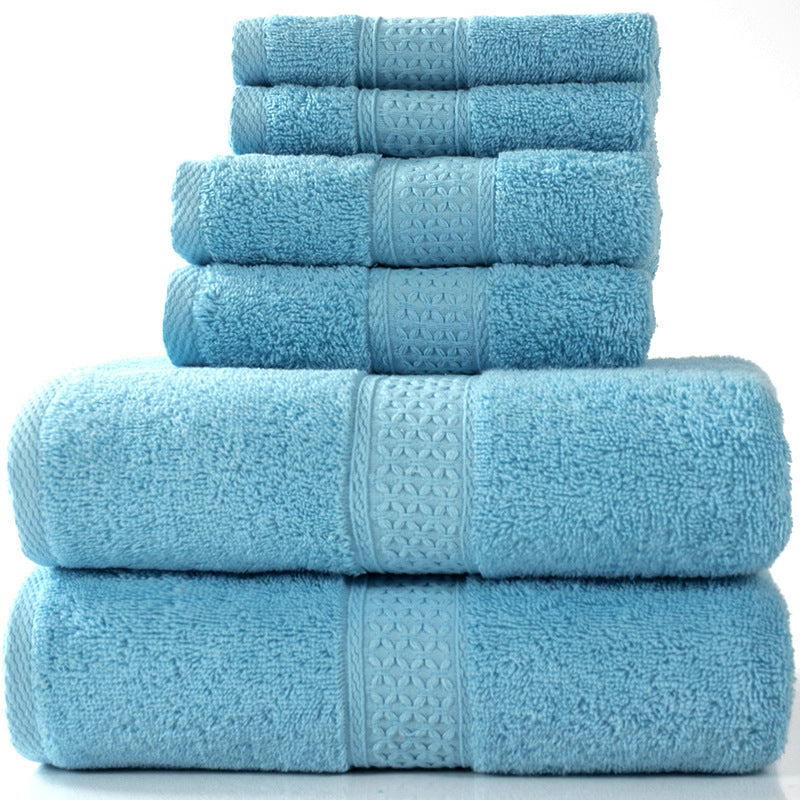 Home Simple Cotton Absorbent Towel Bath Towel 6-Piece Set - Amazhona 