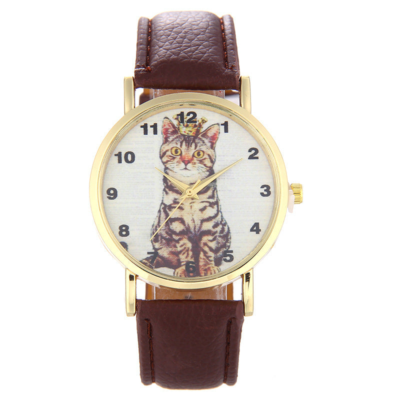 Squatting cute kitten pattern Watch - Amazhona 