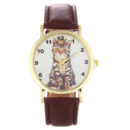 Squatting cute kitten pattern Watch - Amazhona 