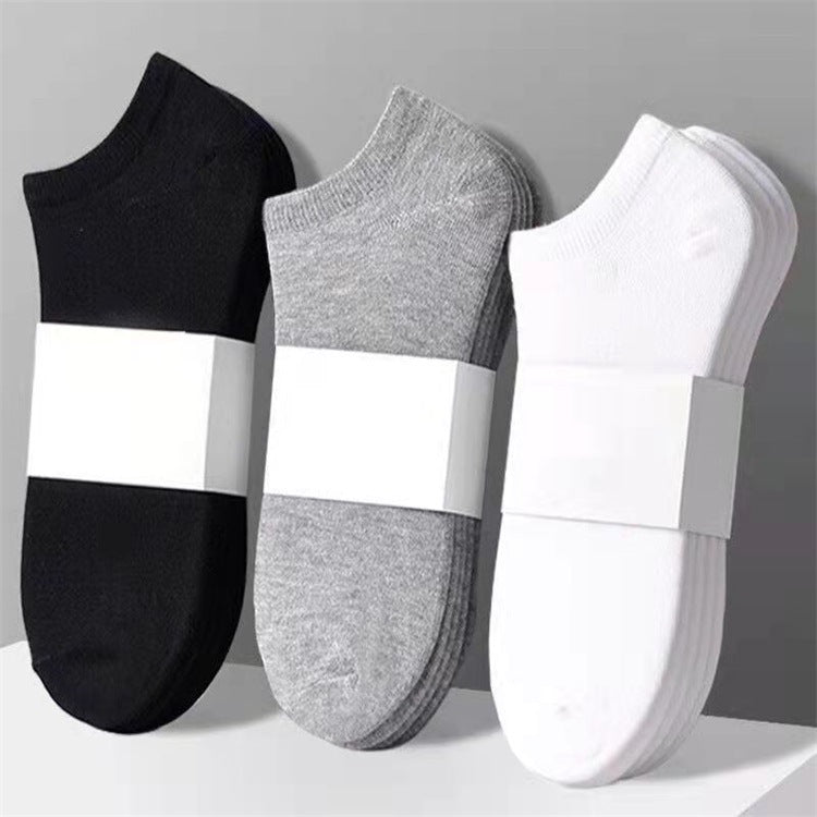 Solid Color Men's Black And White Grey Ship Socks - Amazhona 