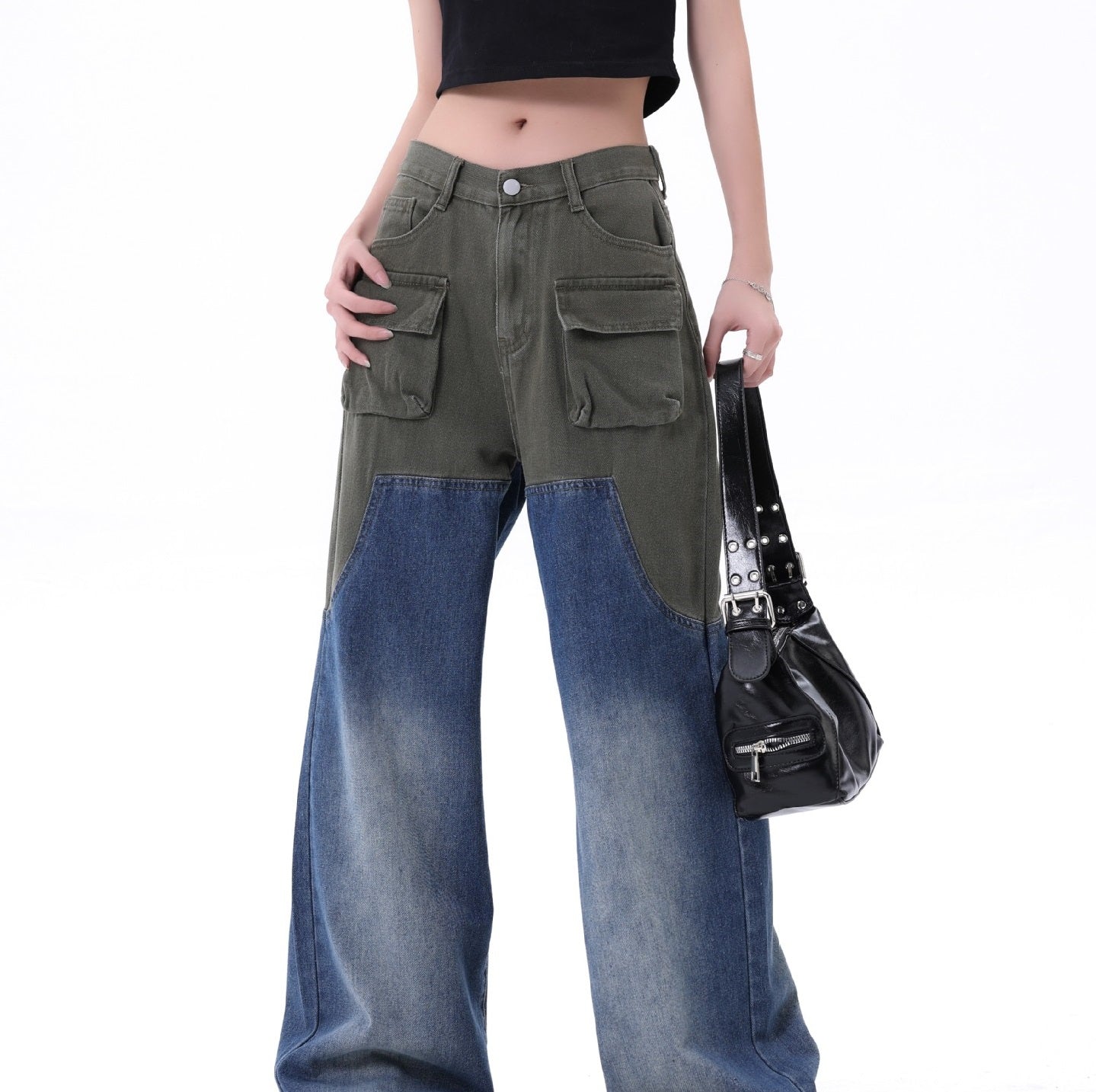 Men's And Women's Same Style American-style Distressed Heavy Industry Straight Casual Jeans Trousers