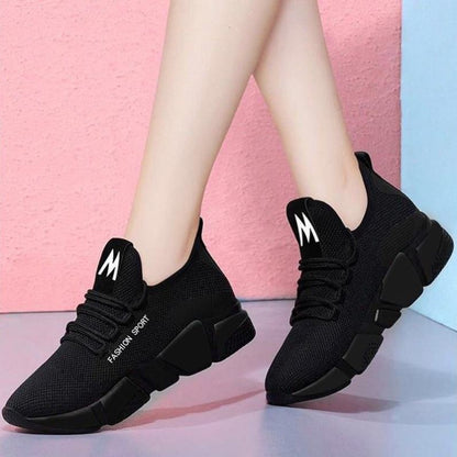 Women's Thick Heel Peas Shoes Sneakers - Amazhona 