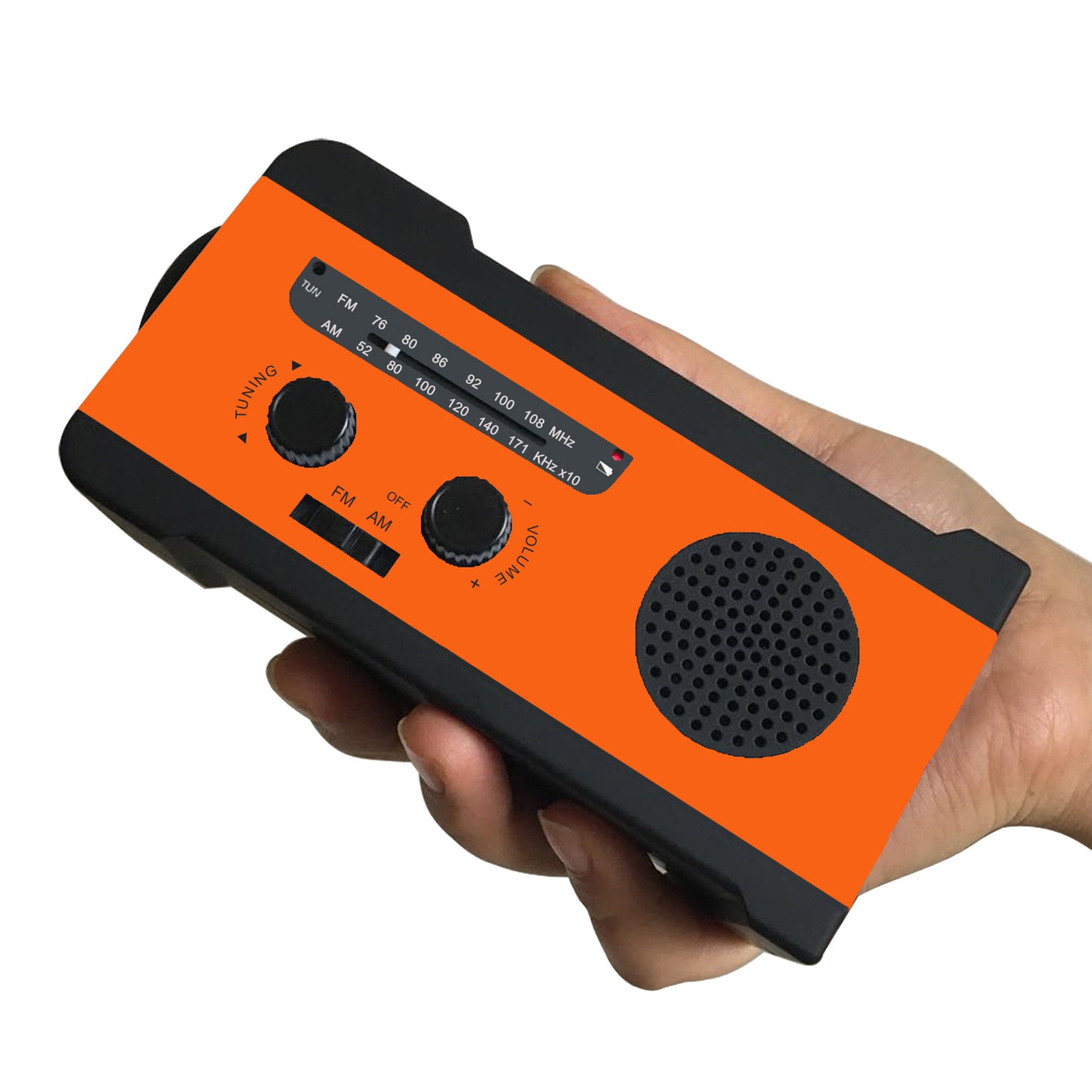 Portable Radio Solar Powered Manual Emergency Charging - Amazhona 