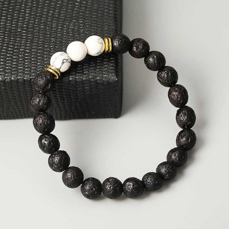 New Fashion Simple Multicolor Volcanic Stone Handmade Beaded Bracelet - Amazhona 