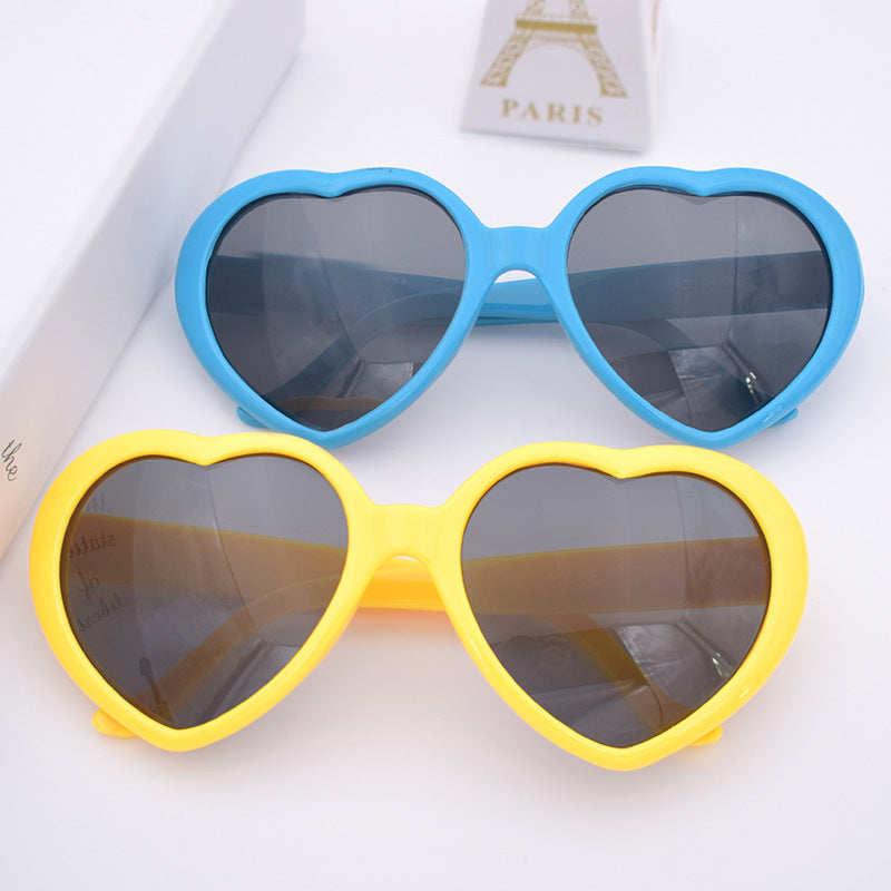 Peach Heart Sunglasses Love Girl Posing Photo Glasses Frame - Amazhona 