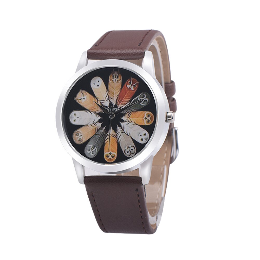 Fashion Student Quartz Cute Owl Feather Watch - Amazhona 