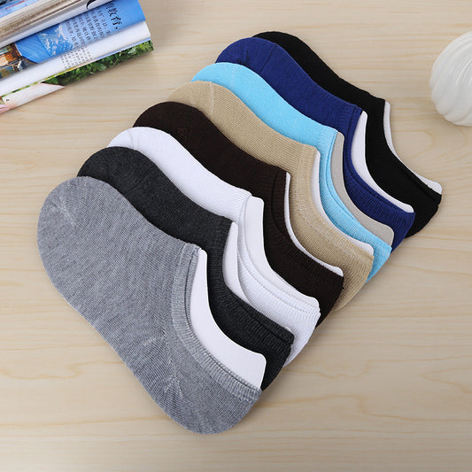 Low-back boat socks Thin section shallow mouth invisible socks spring and summer sports men's cotton socks - Amazhona 