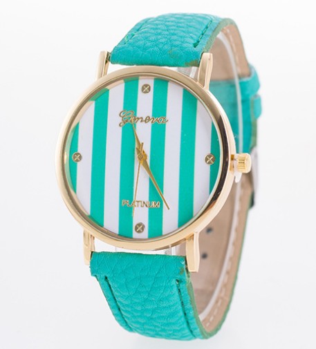 Geneva student colorful elephant belt watch Geneva zebra stripes lady quartz watch - Amazhona 