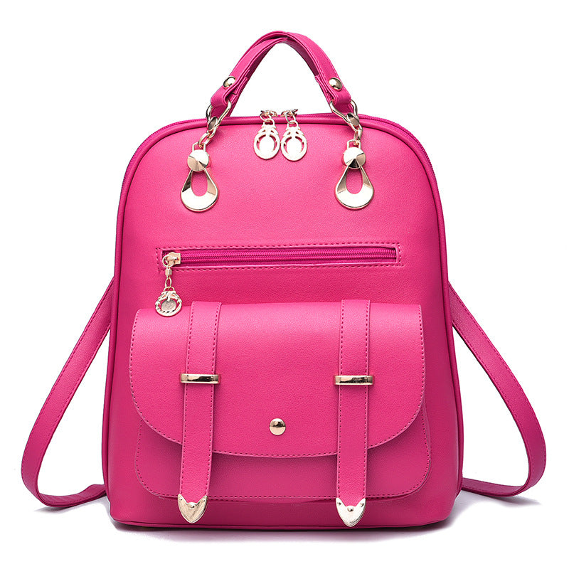 Female bag fashion PU leather dual-use backpack - Amazhona 