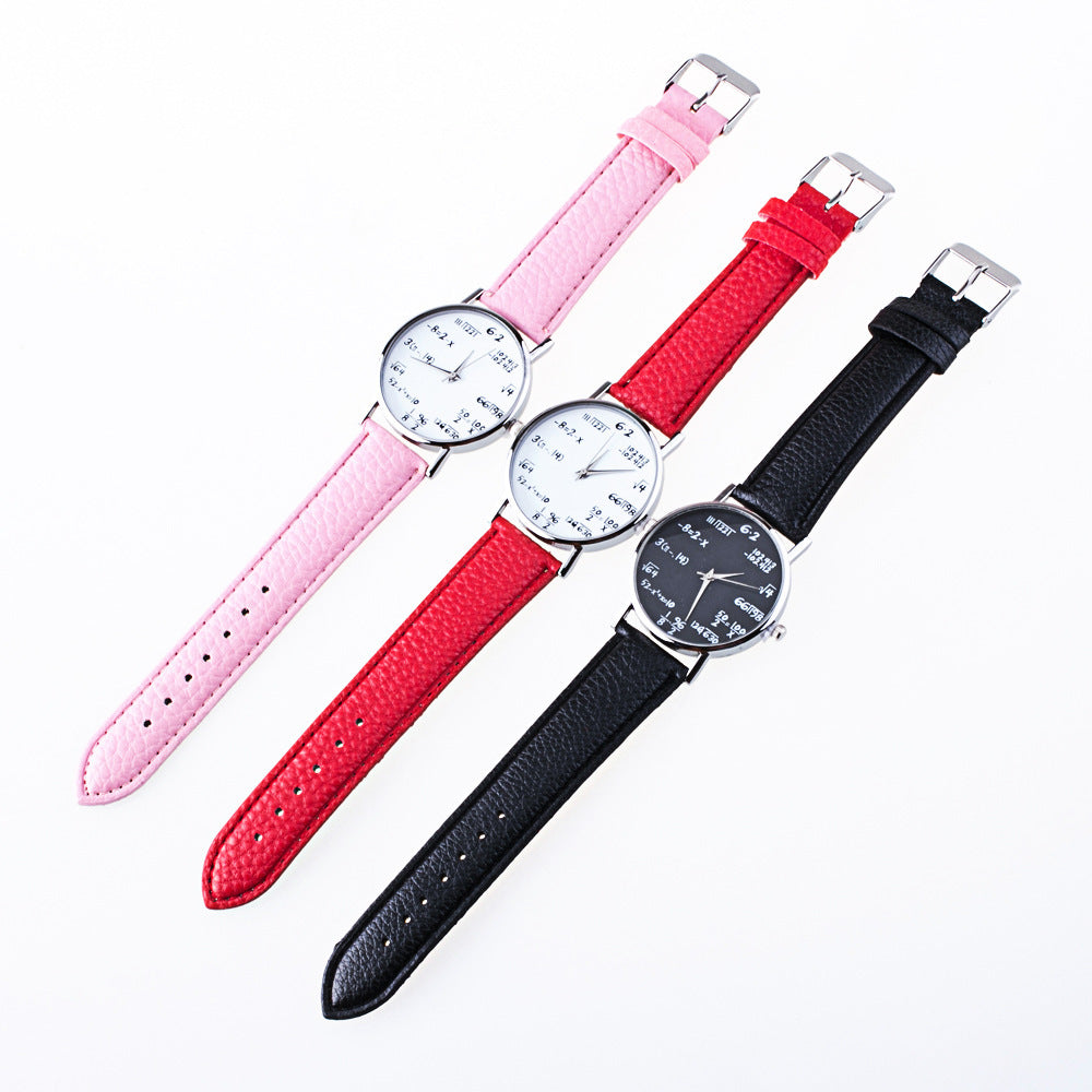 Quartz Watch Men's Leather Strap Korean Women's Student Couple Watch - Amazhona 