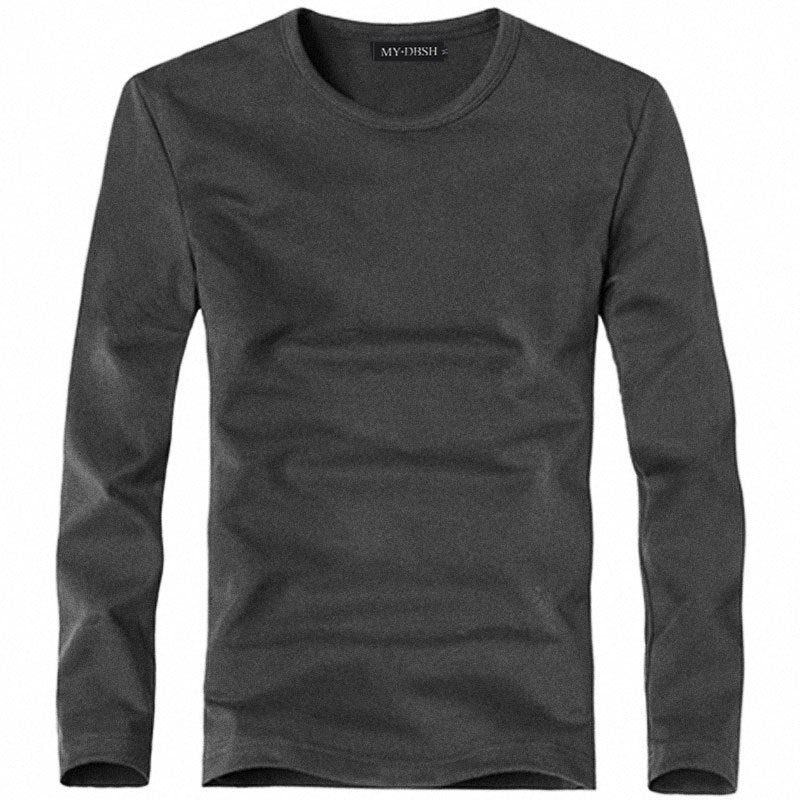 Men's Solid Color Slim T-Shirt Spring Autumn - Amazhona 