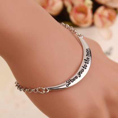 Love you to the moon ladies vintage bracelet - Amazhona 