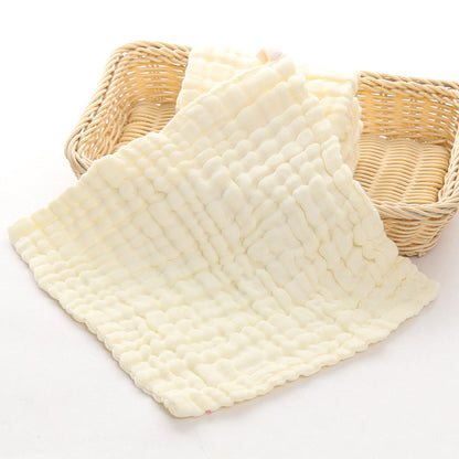 Absorbent Soft Six-layer Combed Cotton Solid Color Square Towel