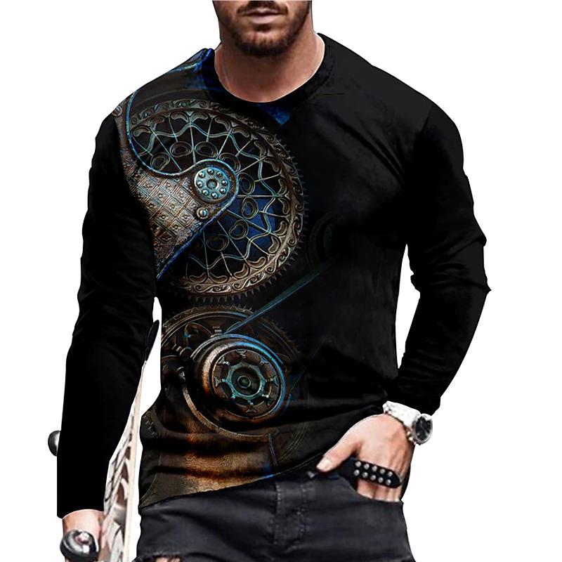 Men's Clothing Long-sleeved Round Neck T-shirt - Amazhona 