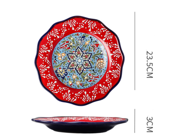 Underglaze Ceramic Tableware Bohemian Household Dishes - Amazhona 