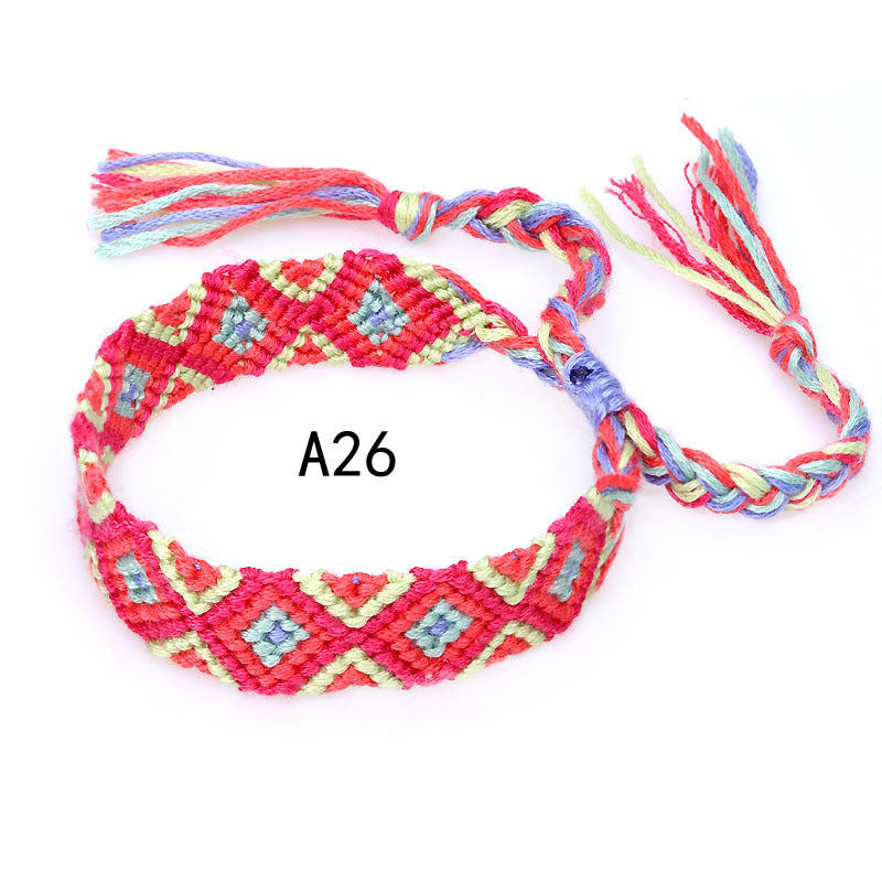 Colorful cotton hand-woven bracelet - Amazhona 