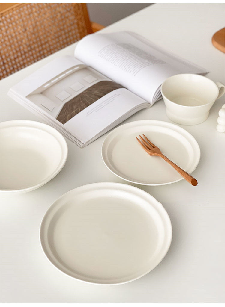 Simple Matte High-end Tableware Ceramic Plate - Amazhona 