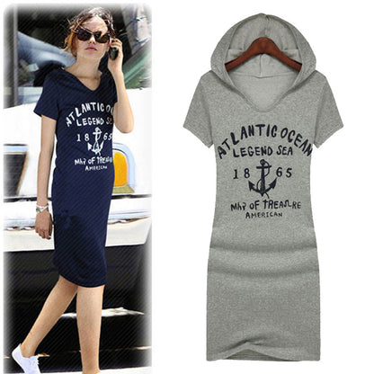 Korean Version Casual Loose Short Sleeves Slimming Dress - Amazhona 