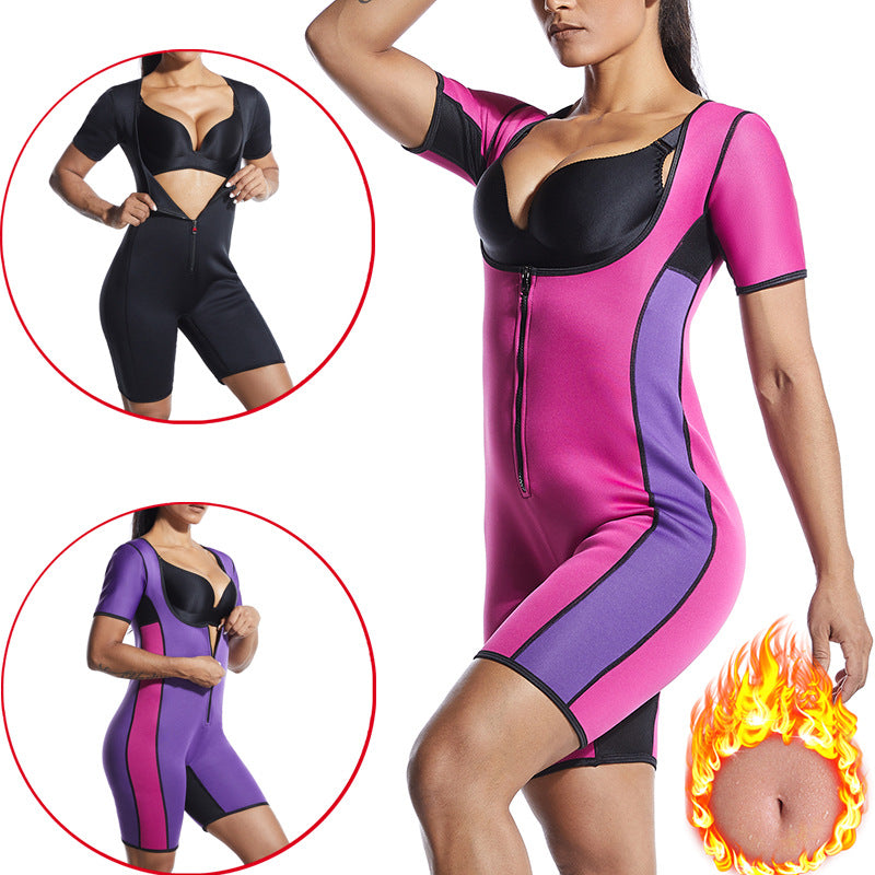 European And American Oversized Neoprene Jumpsuit - Amazhona 