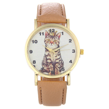 Squatting cute kitten pattern Watch - Amazhona 