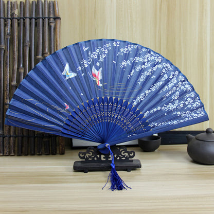 Lady's Folding Fan Ancient Style Small Folding Fan - Amazhona 