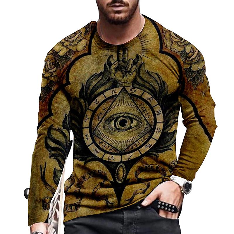 Men's Clothing Long-sleeved Round Neck T-shirt - Amazhona 