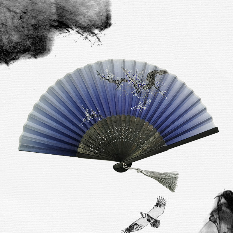 Folding Fan Bamboo Ancient Style Han Chinese Clothing Chinese Style Small Fan - Amazhona 