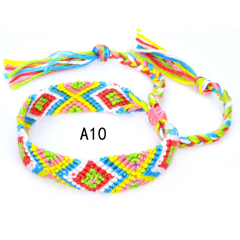 Colorful cotton hand-woven bracelet - Amazhona 