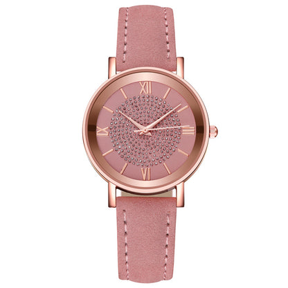 Ladies Fashion Sun Pattern Roman Scale Quartz Watch Watch - Amazhona 