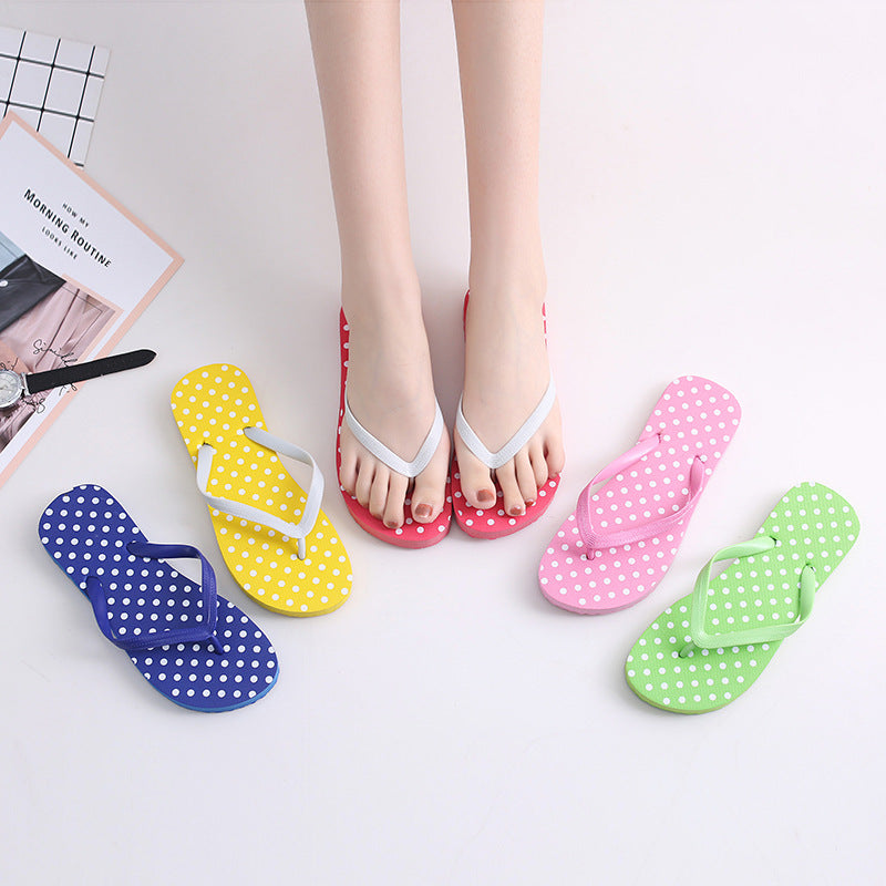 Simple Breathable Polka Dot Women's Slippers - Amazhona 